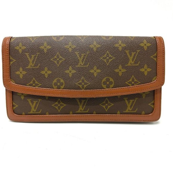 LOUIS VUITTON Monogram Pochette Dam PM Pouch Clutch bag Brown - Picture 1 of 14